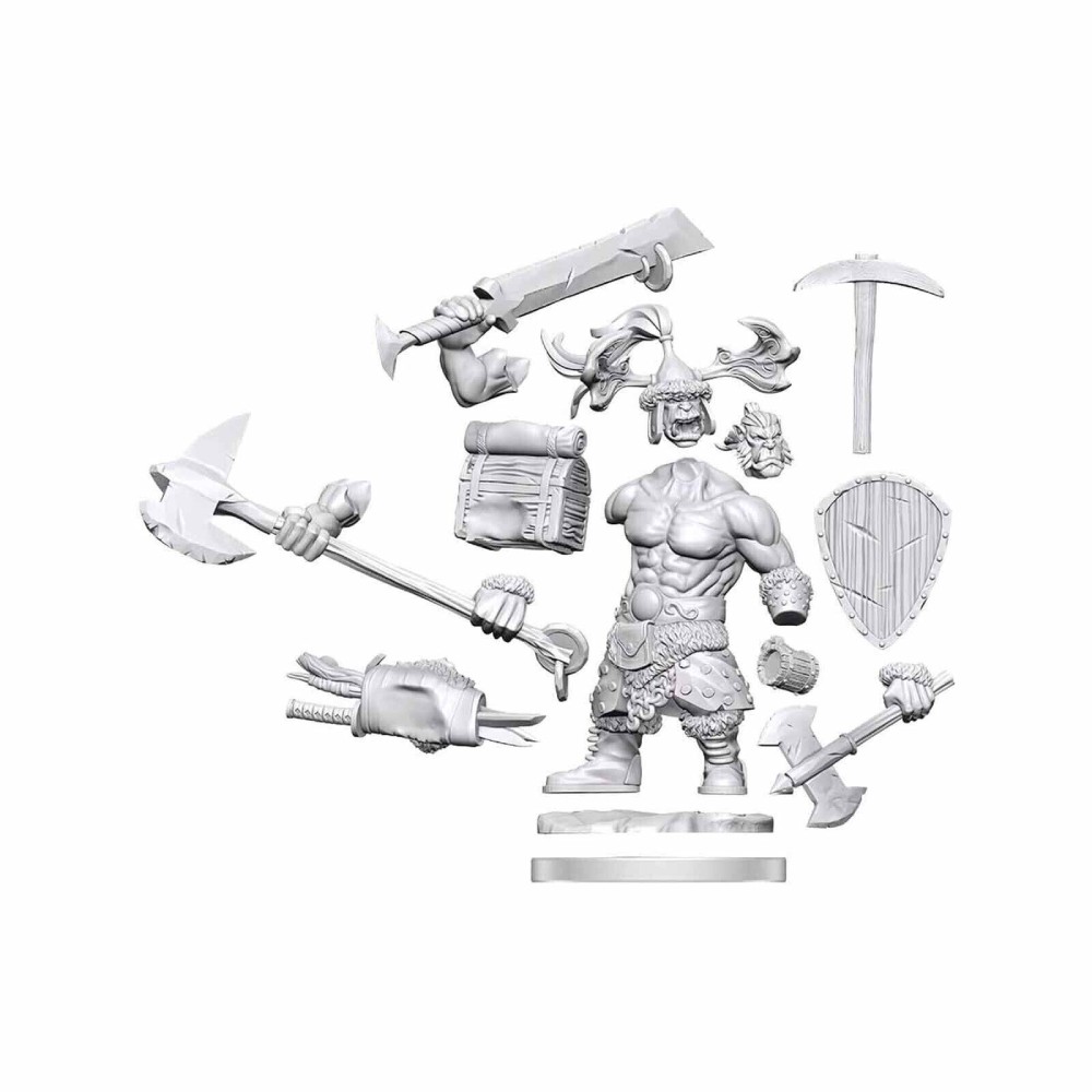 Miniatura Nepictata D&D Frameworks Orc Barbarian Male (W1) - imagine 3