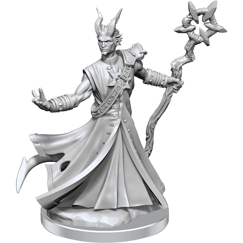 Miniatura Nepictata D&D Frameworks Tiefling Warlock Male (W1) - imagine 3
