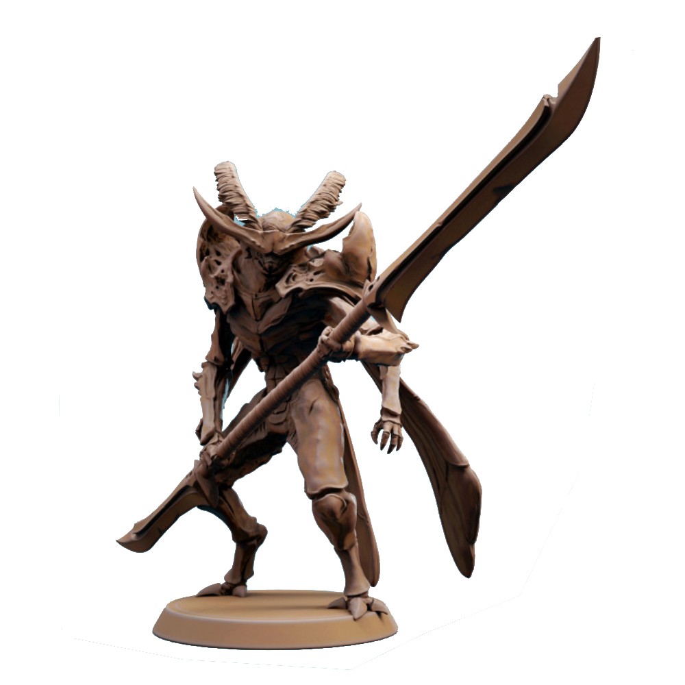 Miniatura Nepictata Elemental Beacon - Thrikeen with Polesword Ready