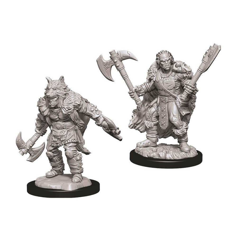 Miniaturi Nepictate D&D Male Half-Orc Barbarian