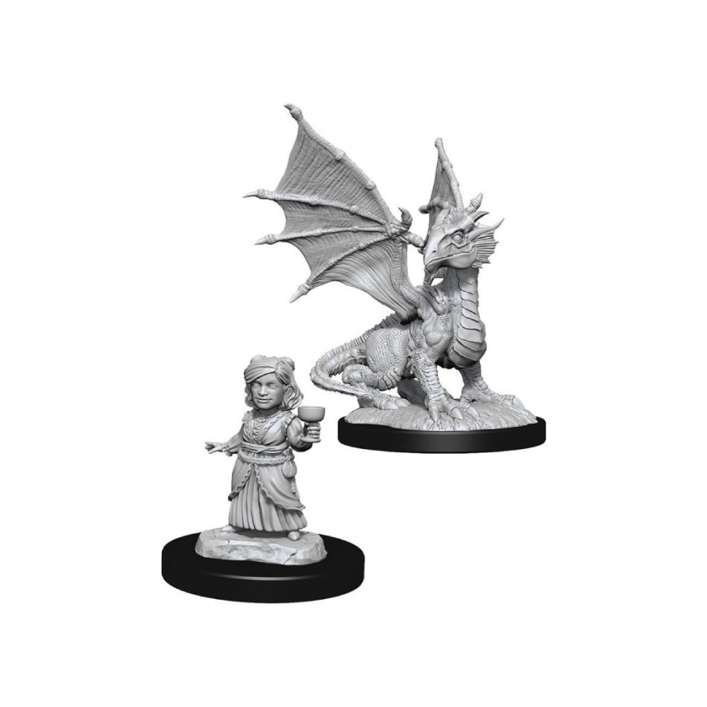 Miniaturi Nepictate D&D Nolzur's Marvelous Silver Dragon Wyrmling & Female (W13)