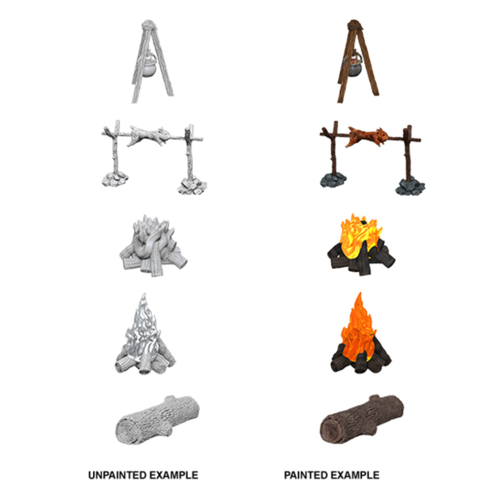 Miniaturi Nepictate Pathfinder Camp Fire & Sitting Log - imagine 2