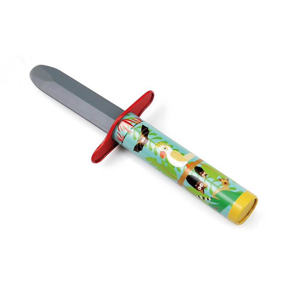 Pumnal cu lama retractabila Scratch, Jungla, 22 cm