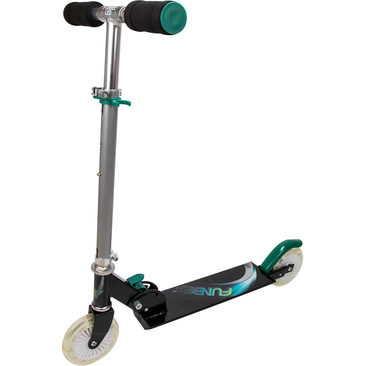 Trotineta pliabila cu 2 roti Funbee Led, Negru