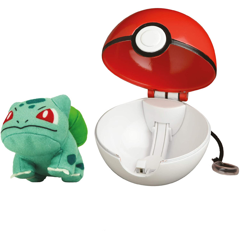 Pachet Poke Ball si Figurina de Plus Pokemon Pop Action Bulbasaur