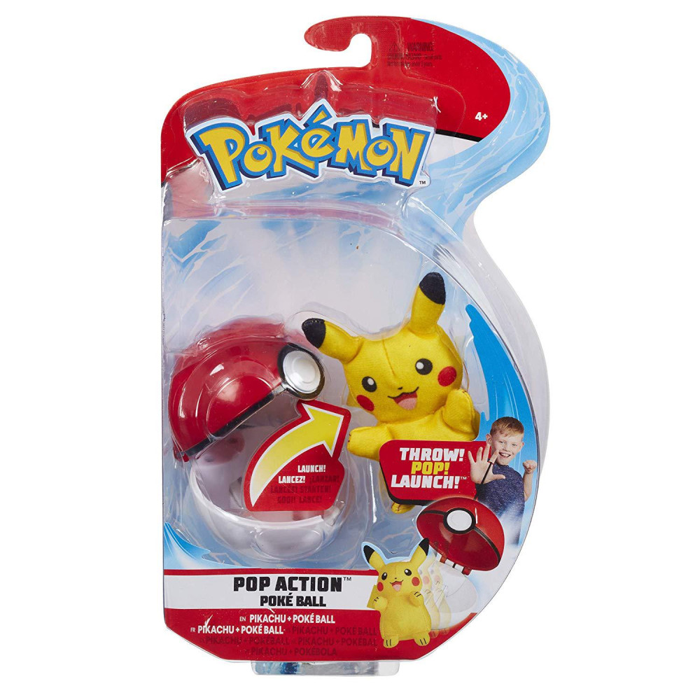 Pachet Poke Ball si Figurina de Plus Pokemon Pop Action Pikachu - imagine 3