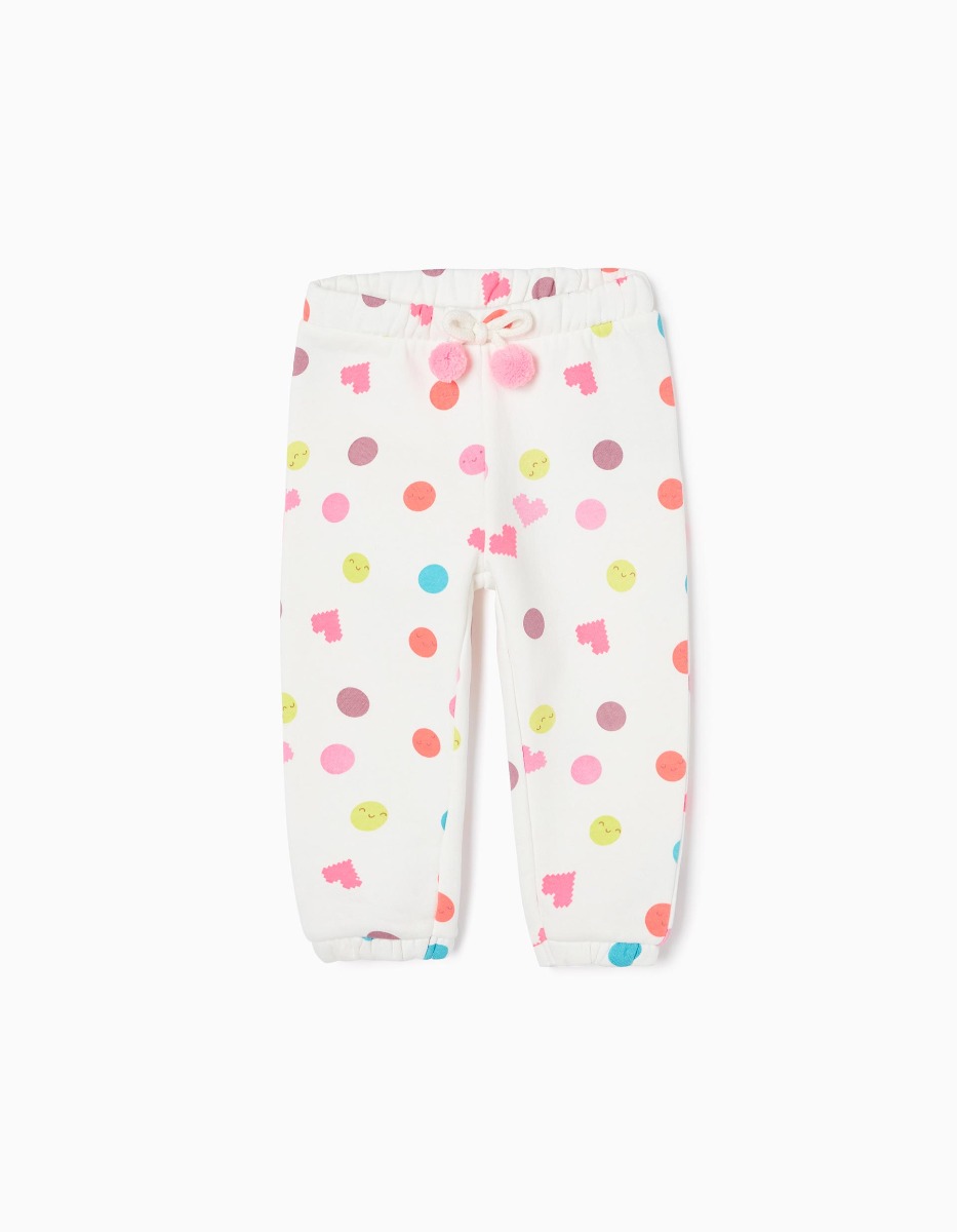 Pantaloni cu talie elastica pentru bebelusi, Zippy, Alb