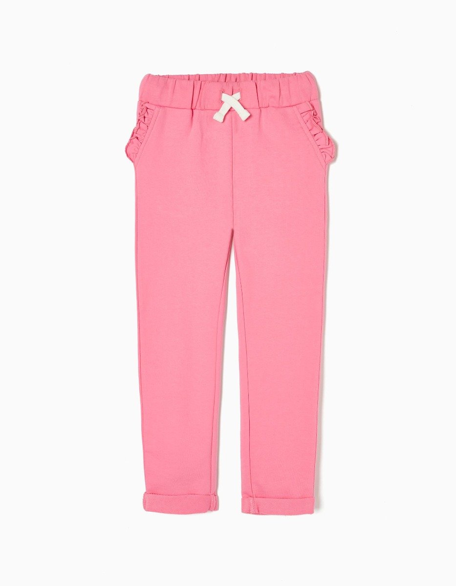 Pantaloni sport drepti cu talie elastica, Zippy, Roz