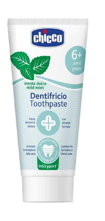 Pasta dinti pentru copii Chicco, fluor cu aroma de menta delicata, 6 ani+