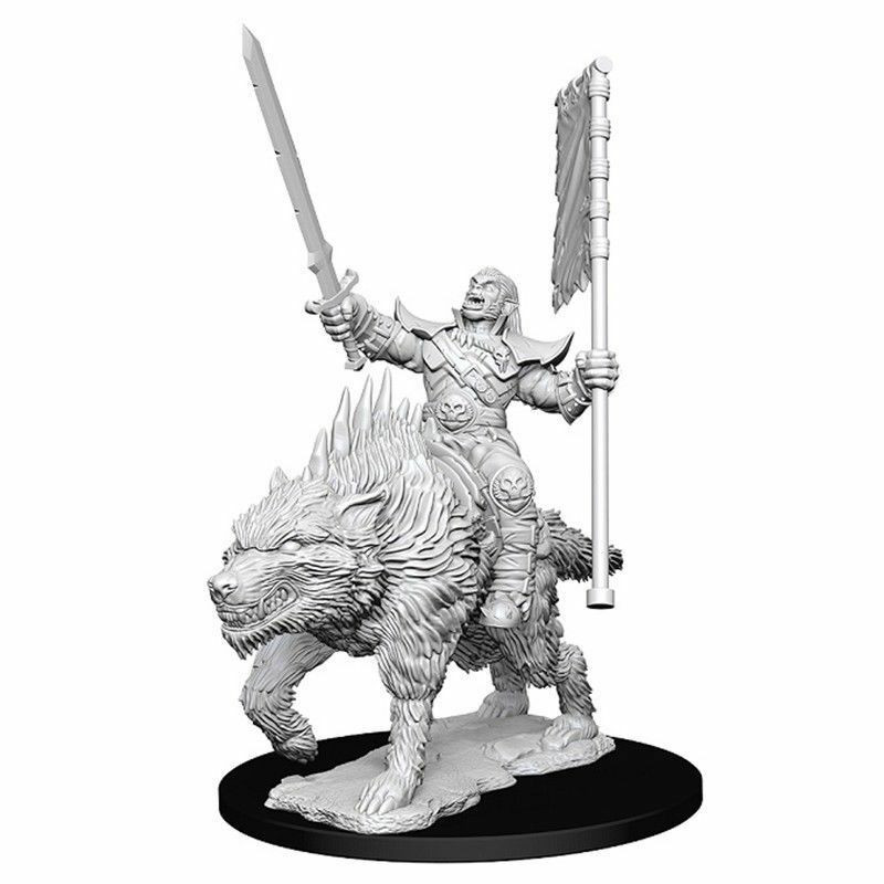 Pathfinder Unpainted Miniatures: Orc on Dire Wolf