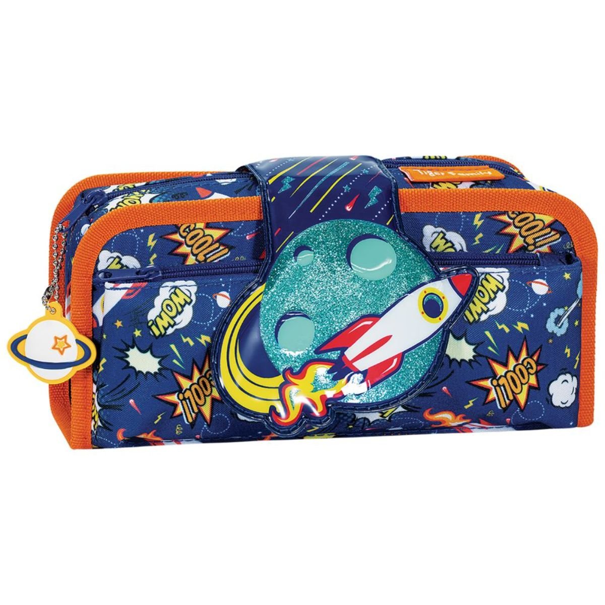 Penar necessaire Fun Time 2 in 1, cu o clapa, motiv Rock-It Up, Tiger Family