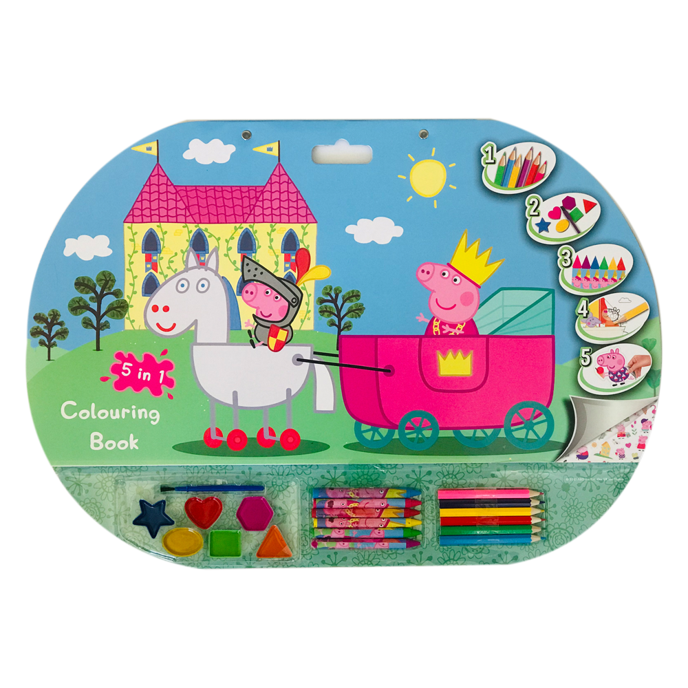 Mega Set de colorat 5 in 1, Peppa Pig