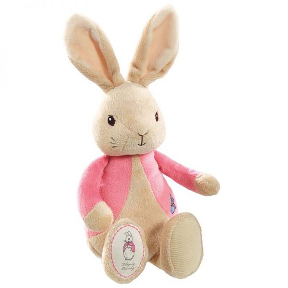 Jucarie bebe de plus Flopsy Rabbit, Roz, 26 cm