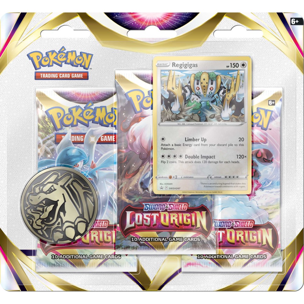 Pokemon Trading Card Game Sword & Shield - Lost Origin - 3-Pack-Blister Regigigas