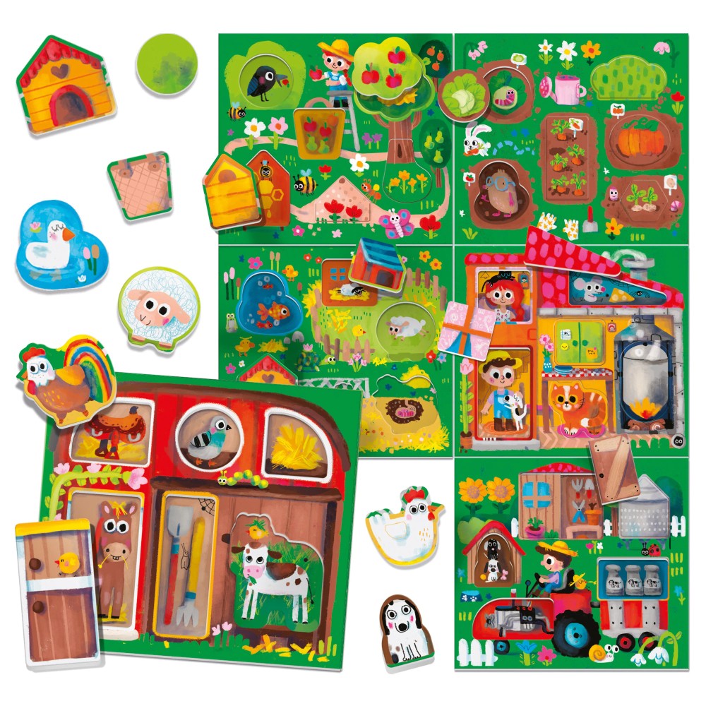 Puzzle Montessori Joaca La Ferma - imagine 2