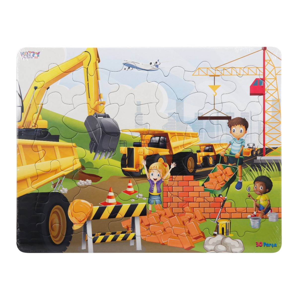 Puzzle Witty Puzzlezz, 30 piese, Vehicule de constructie