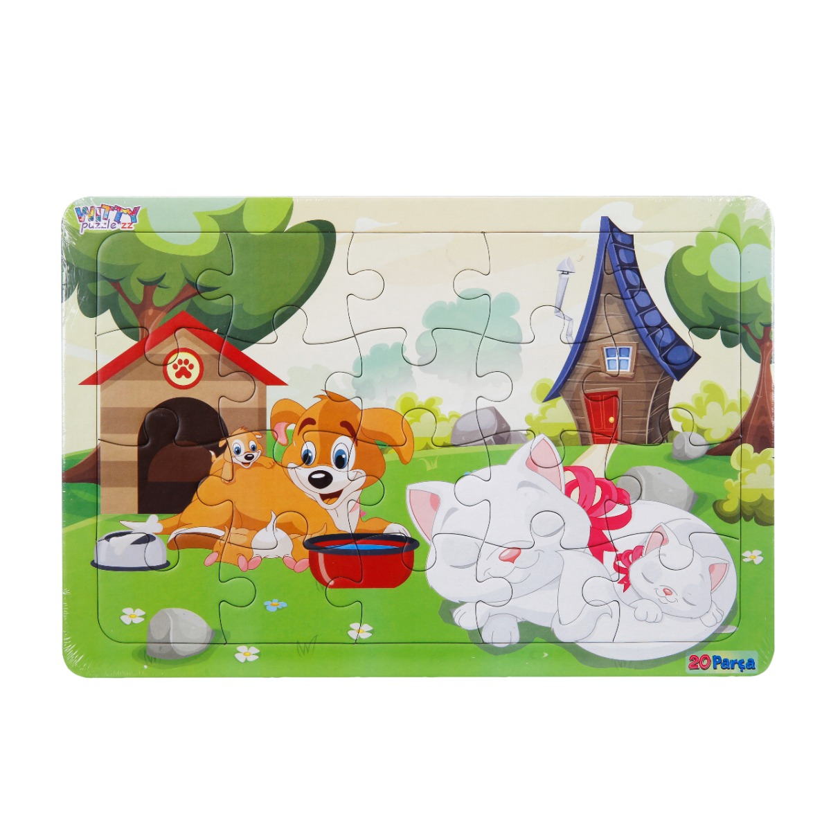 Puzzle Witty Puzzlezz, 20 piese, Pisica si cainele