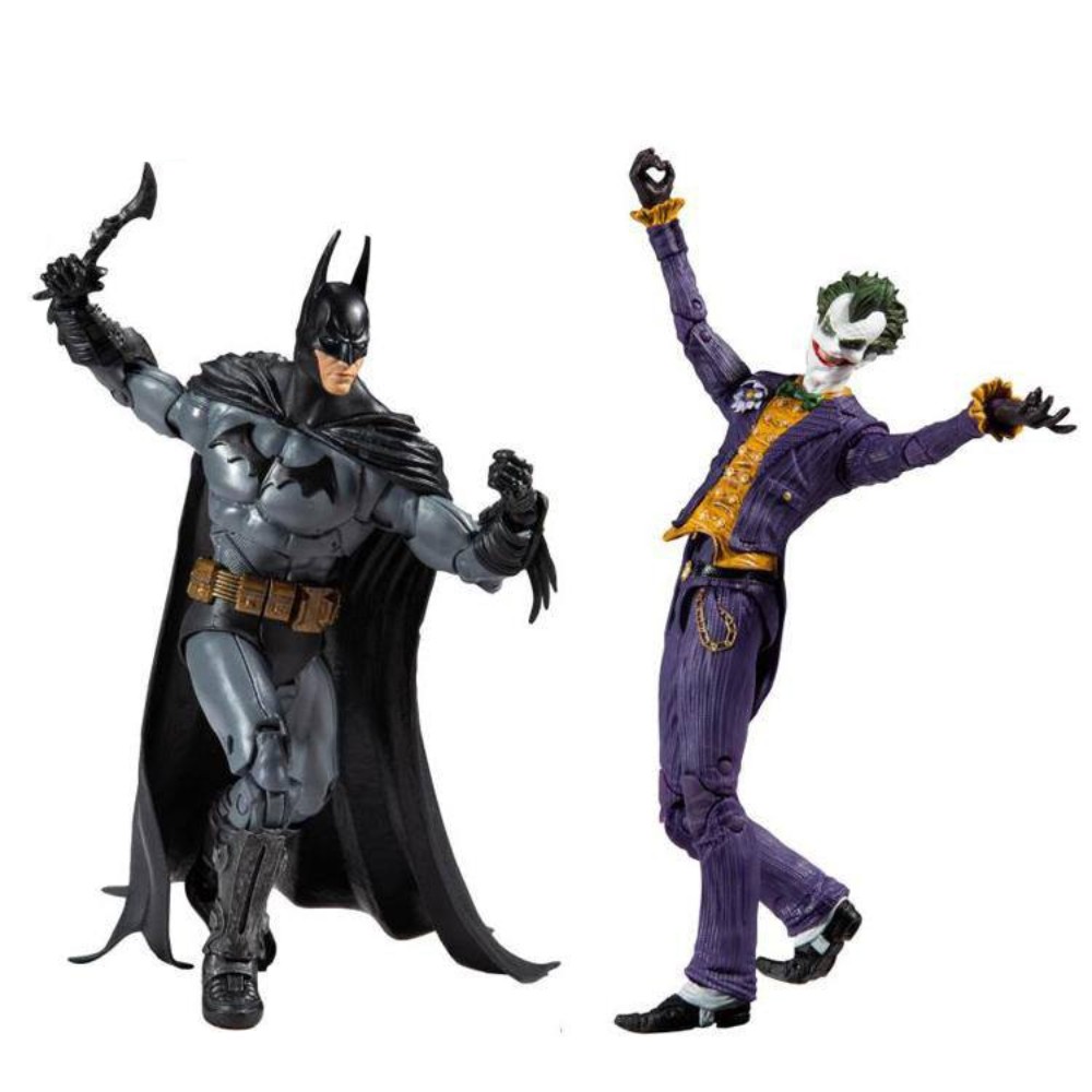 Set 2 Figurine Articulate de Colectie DC Multiverse Arkham Asylum Batman VS Arkham Asylum Joker 18 cm - imagine 3