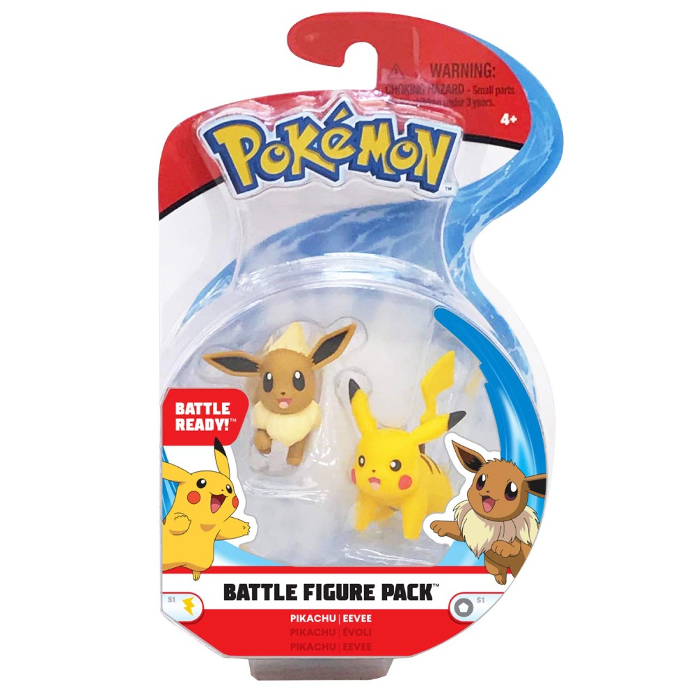 Set 2 Mini Figurine Pokemon Battle Eevee & Pikachu 5 cm