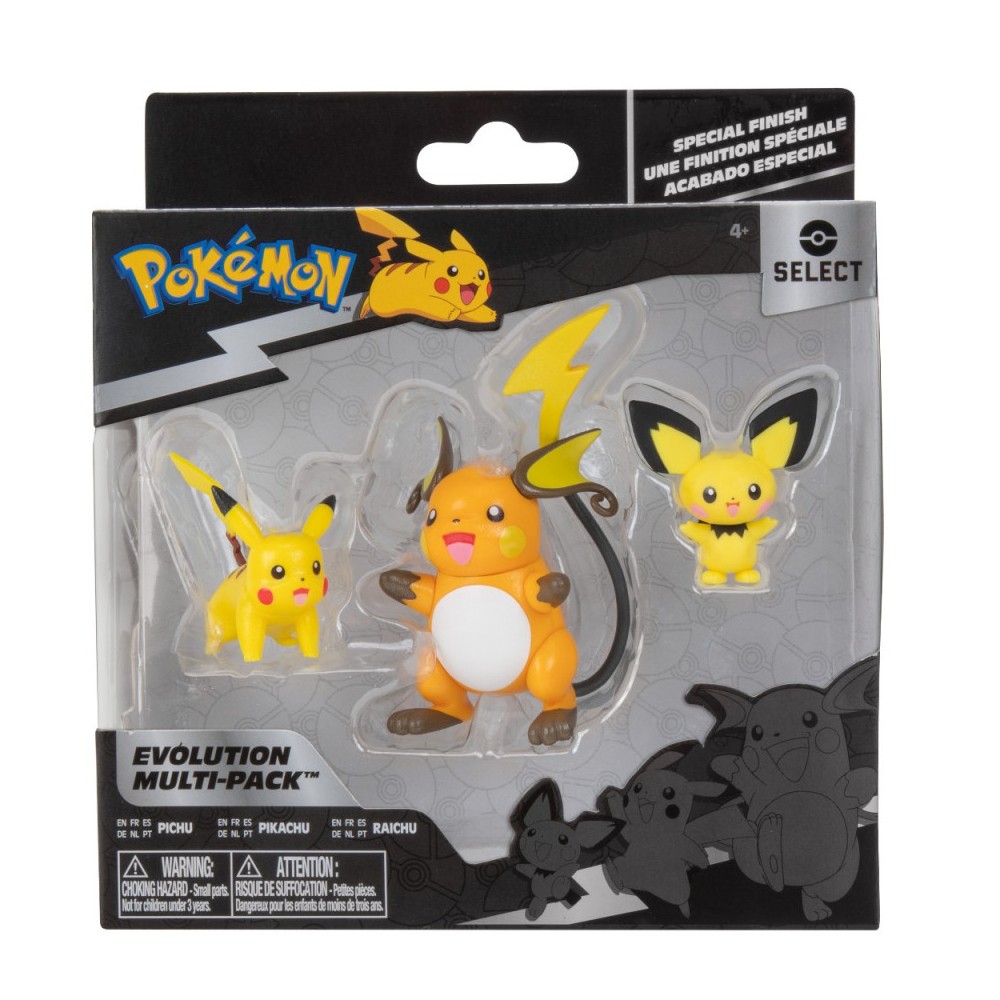 Set 3 Figurine Evolution Pokemon Pichu, Pikachu & Raichu - imagine 2
