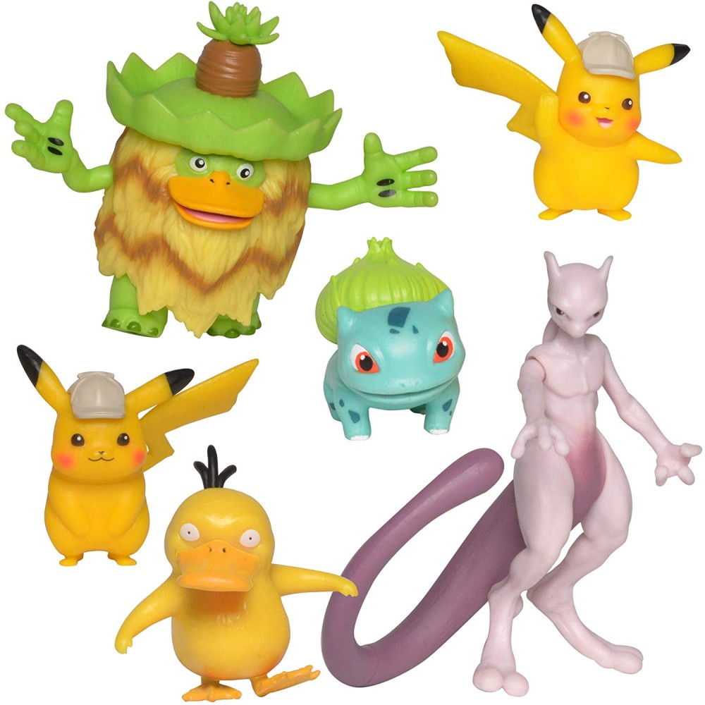 Set 6 Figurine Pokemon Detective Pikachu 3-5cm si 8cm - imagine 2