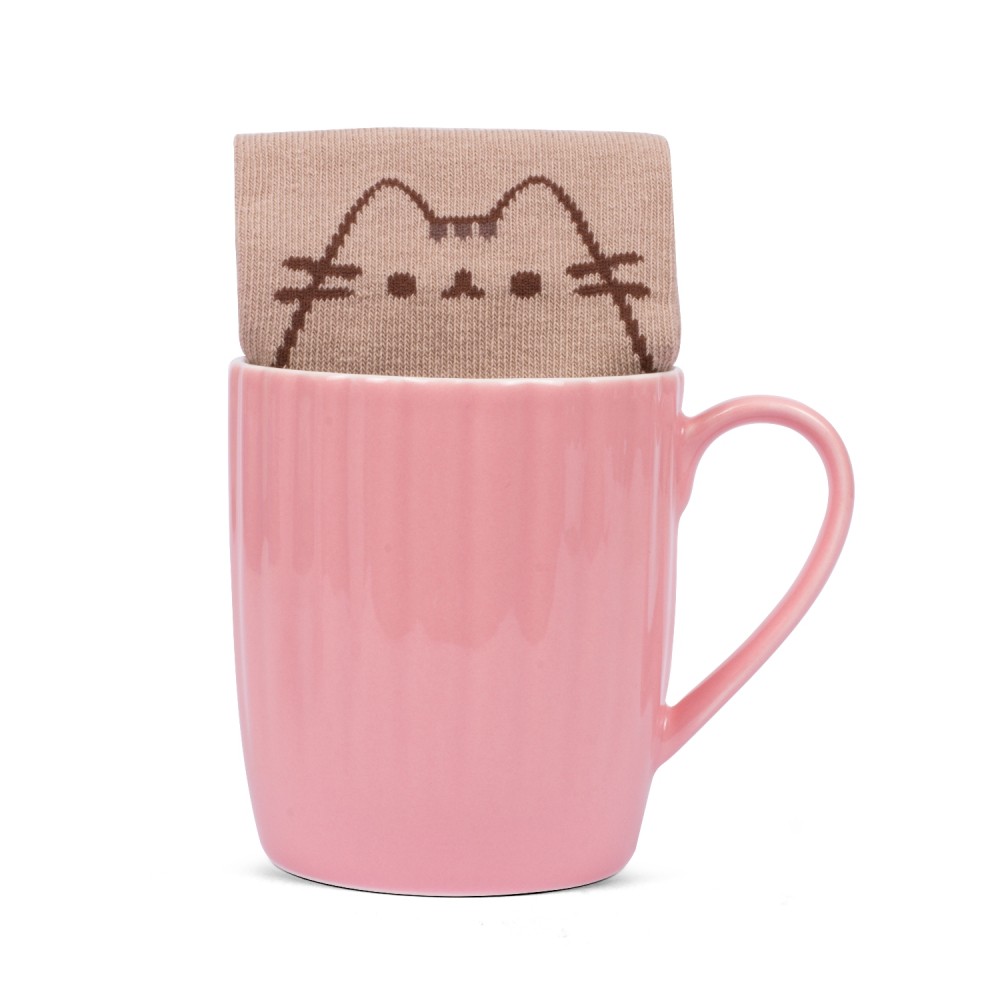 Set Pusheen Sock in a Mug Pink Cupcake