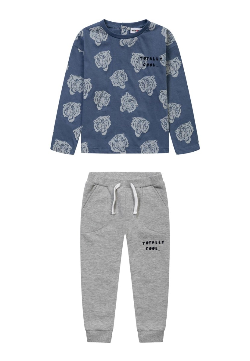 Set tricou cu maneca lunga si pantaloni sport Totally Cool, Minoti