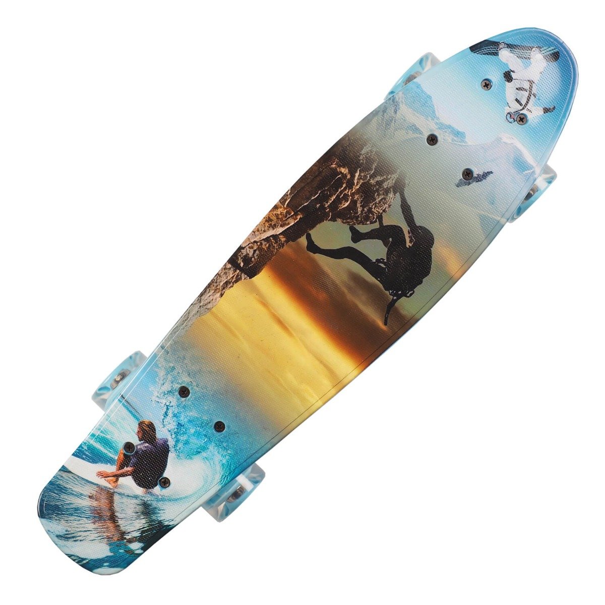 Penny Board cu roti luminoase Action One, 22 inch, 90 Kg, Summer