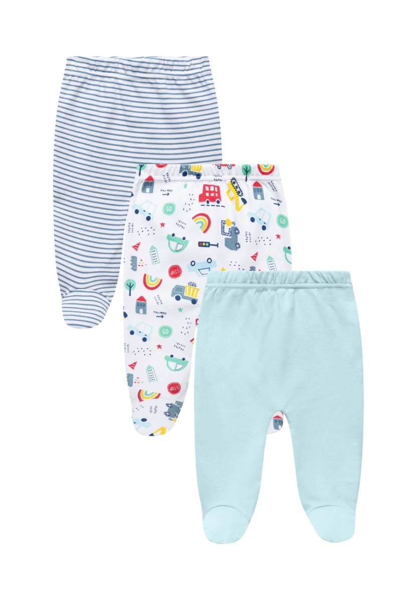 Set colanti cu talie elastica si imprimeu, Minoti, Stop, Multicolor