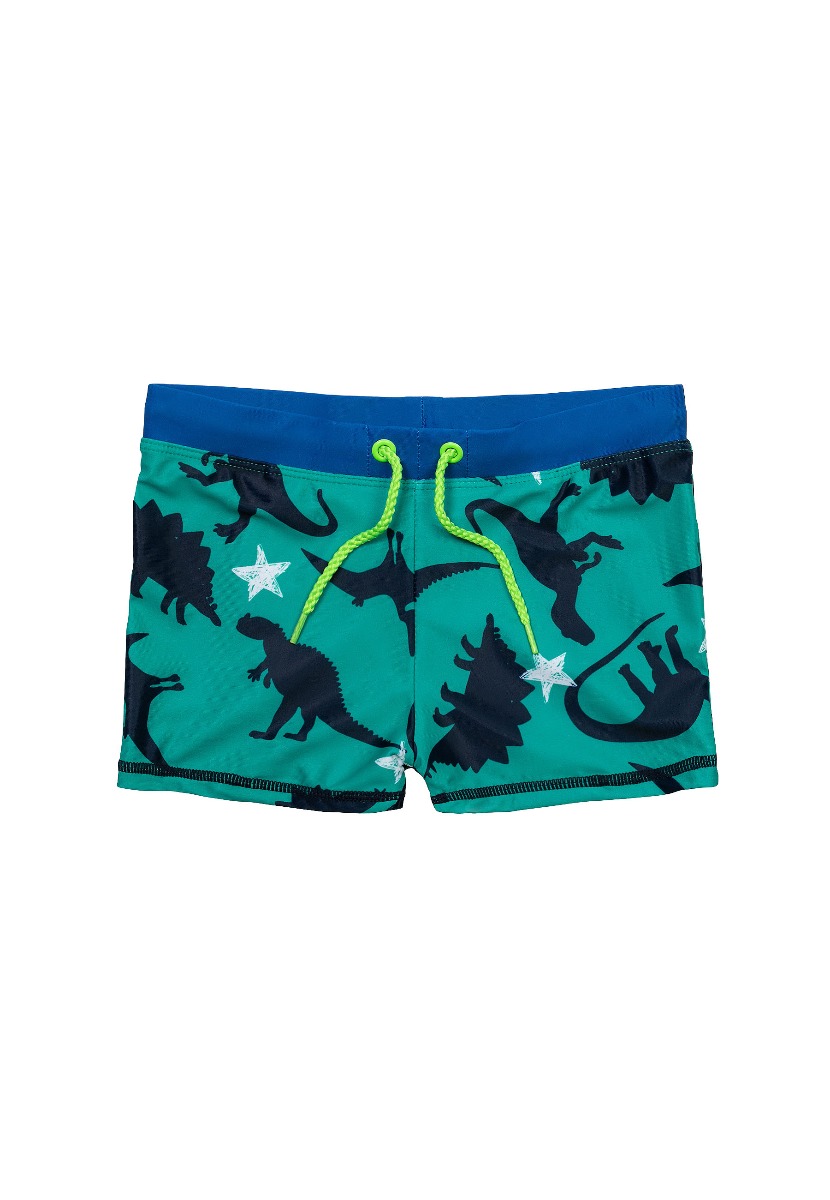Pantaloni de baie cu snur si imprimeu, Minoti, verde