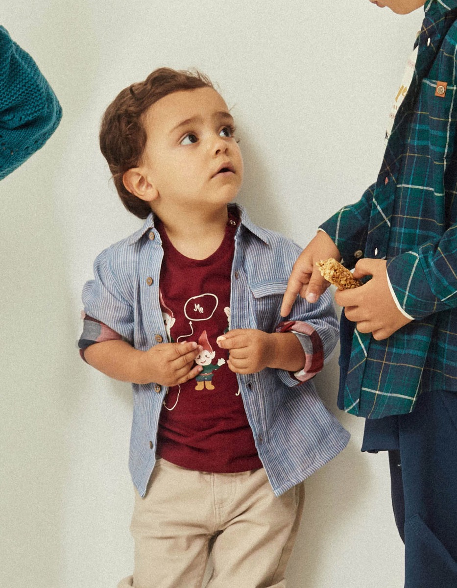 Tricou cu maneca lunga pentru bebelusi, Zippy, Gnomi Me Dad Mom, Visiniu