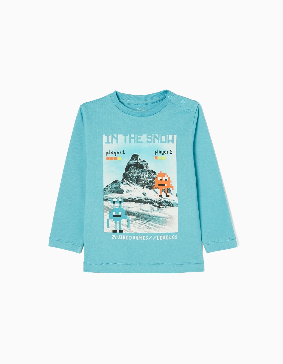 Tricou cu maneca lunga pentru bebelusi, Zippy, In The Snow, Albastru