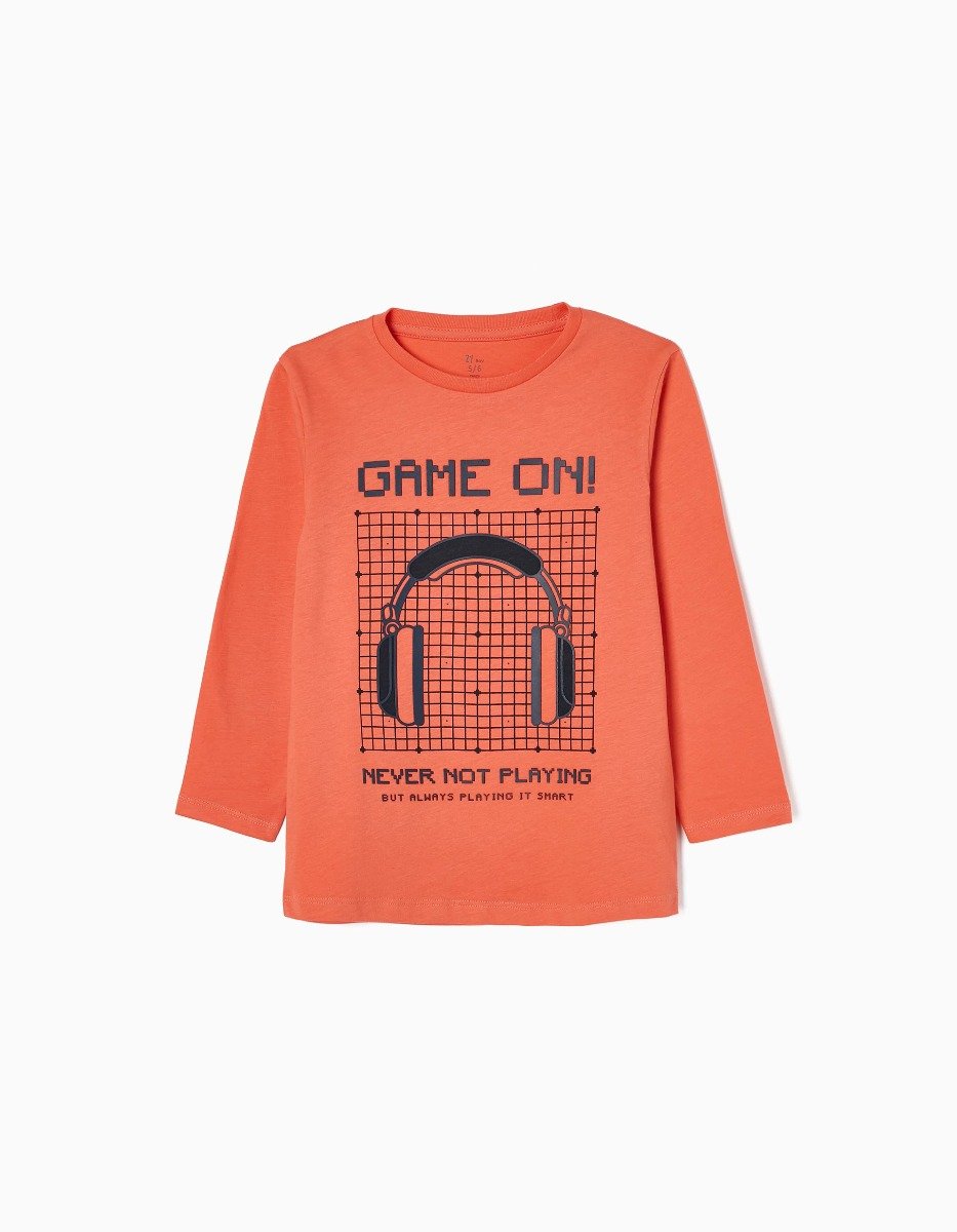 Tricou cu maneca lunga, Zippy, Game On, Portocaliu