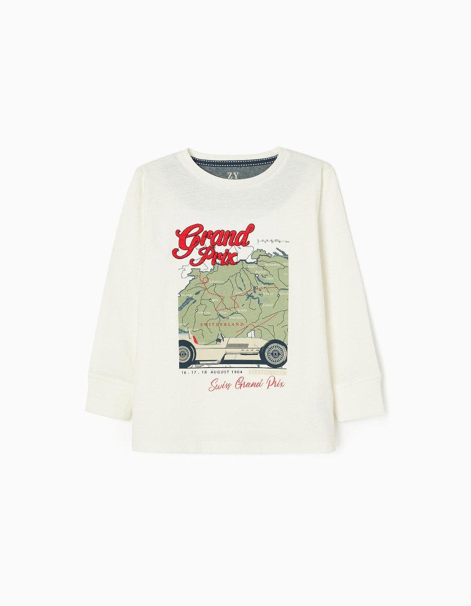 Tricou cu maneca lunga, Zippy, Grand Prix, Alb