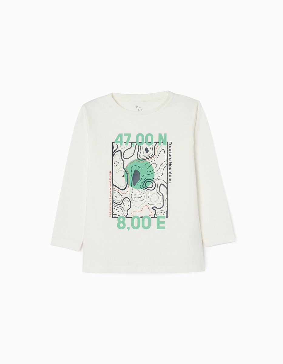 Tricou cu maneca lunga, Zippy, Treasure Mountains, Bej
