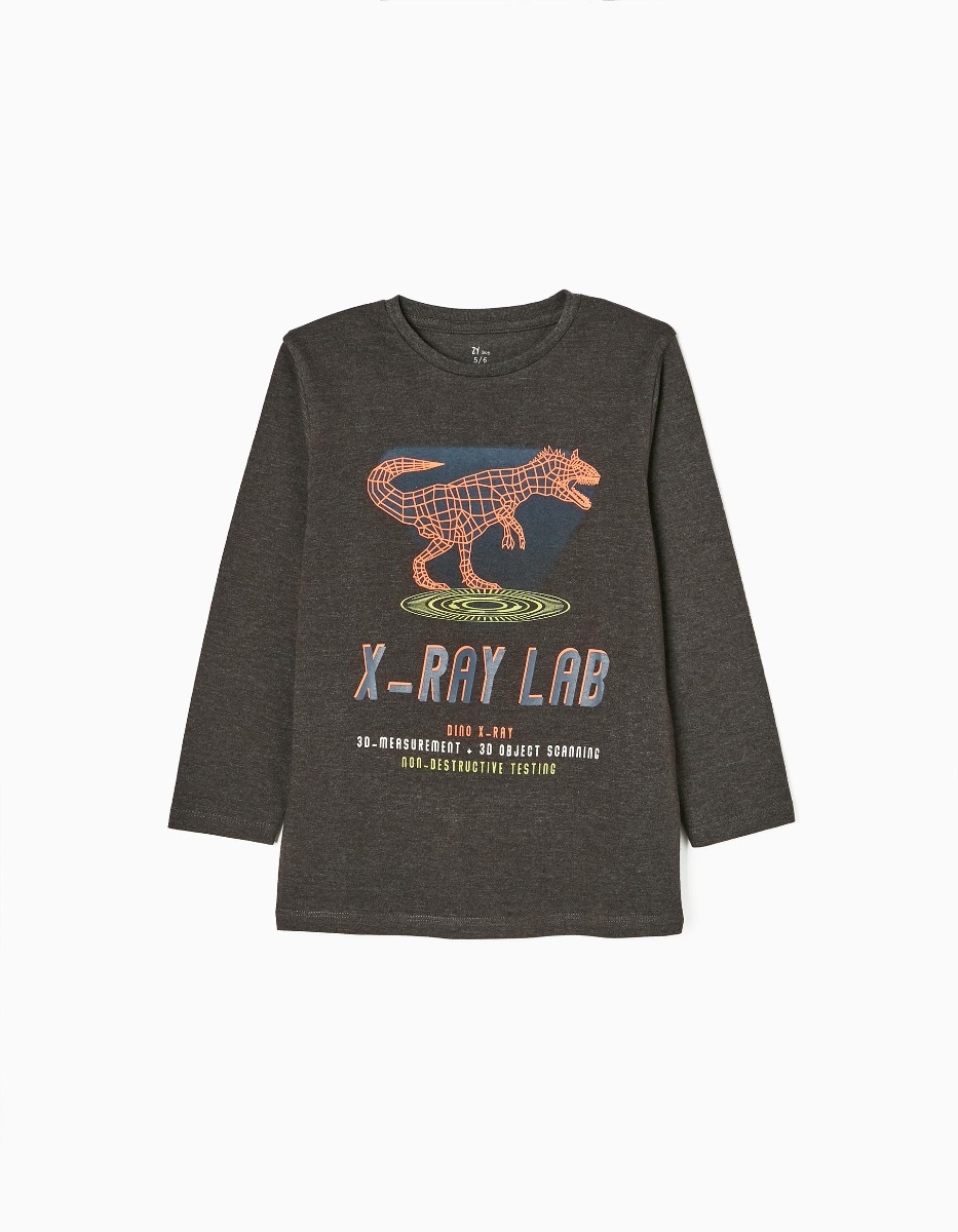 Tricou cu maneca lunga, Zippy, X-Ray Lab, Gri