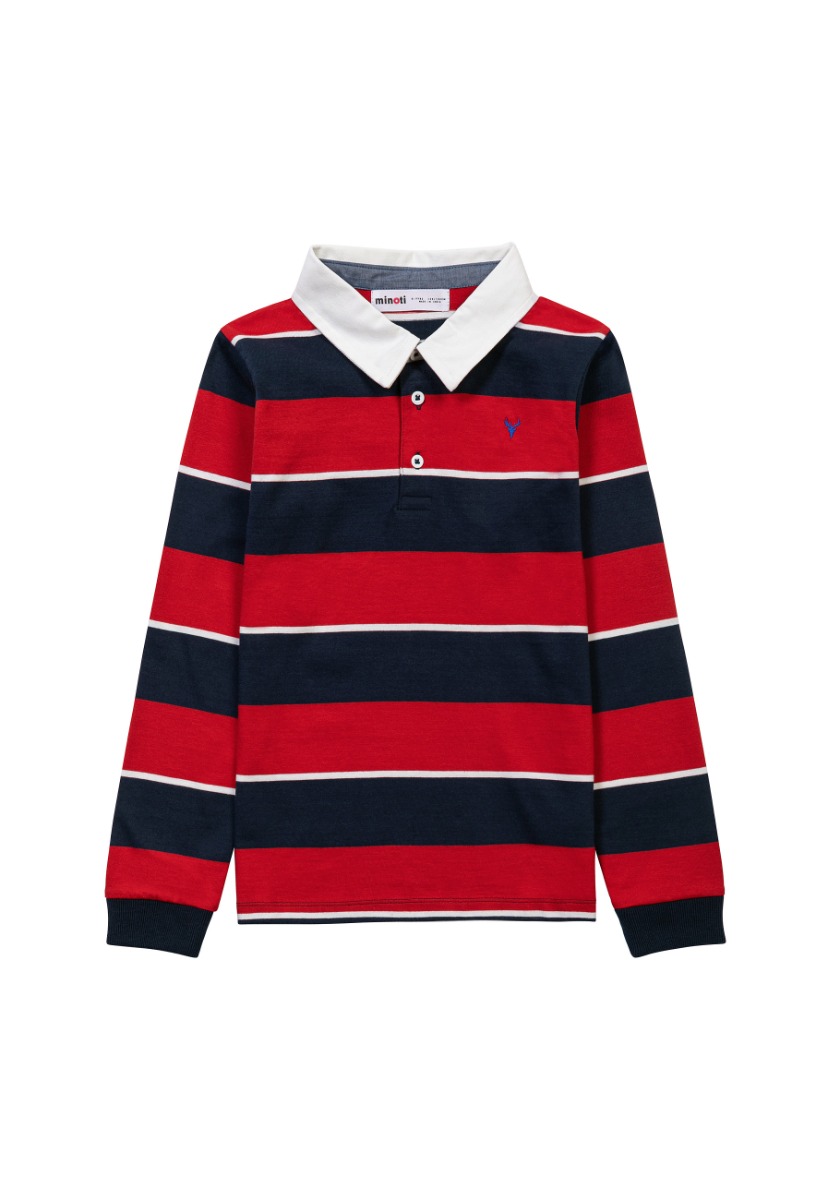 Tricou polo cu maneca lunga si guler tip camasa Minoti