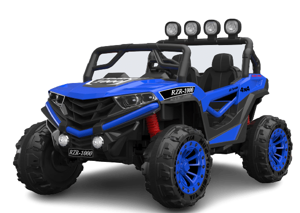 UTV electric 4x4, pentru 2 copii, Kinderauto RZR1000 180W 12V PREMIUM, culoare albastra