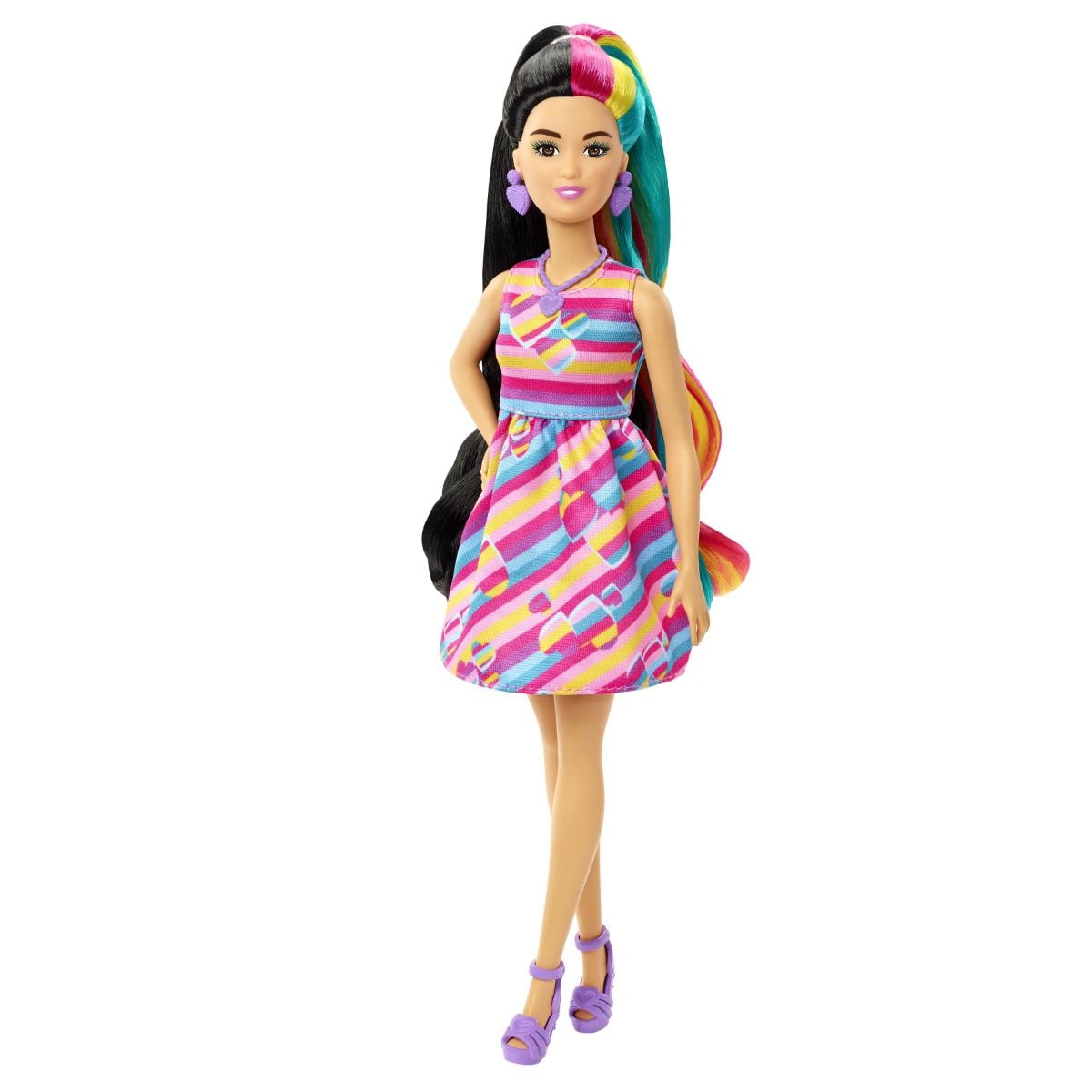 Papusa cu par lung si accesorii, Barbie, Totally Hair Hearts, HCM90