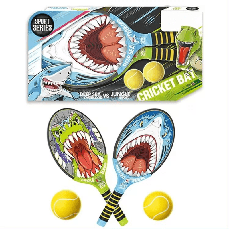 Set Palete Distractive pentru Copii Ludiro, Design Rechin vs Dinozaur, 2 Mingi Incluse