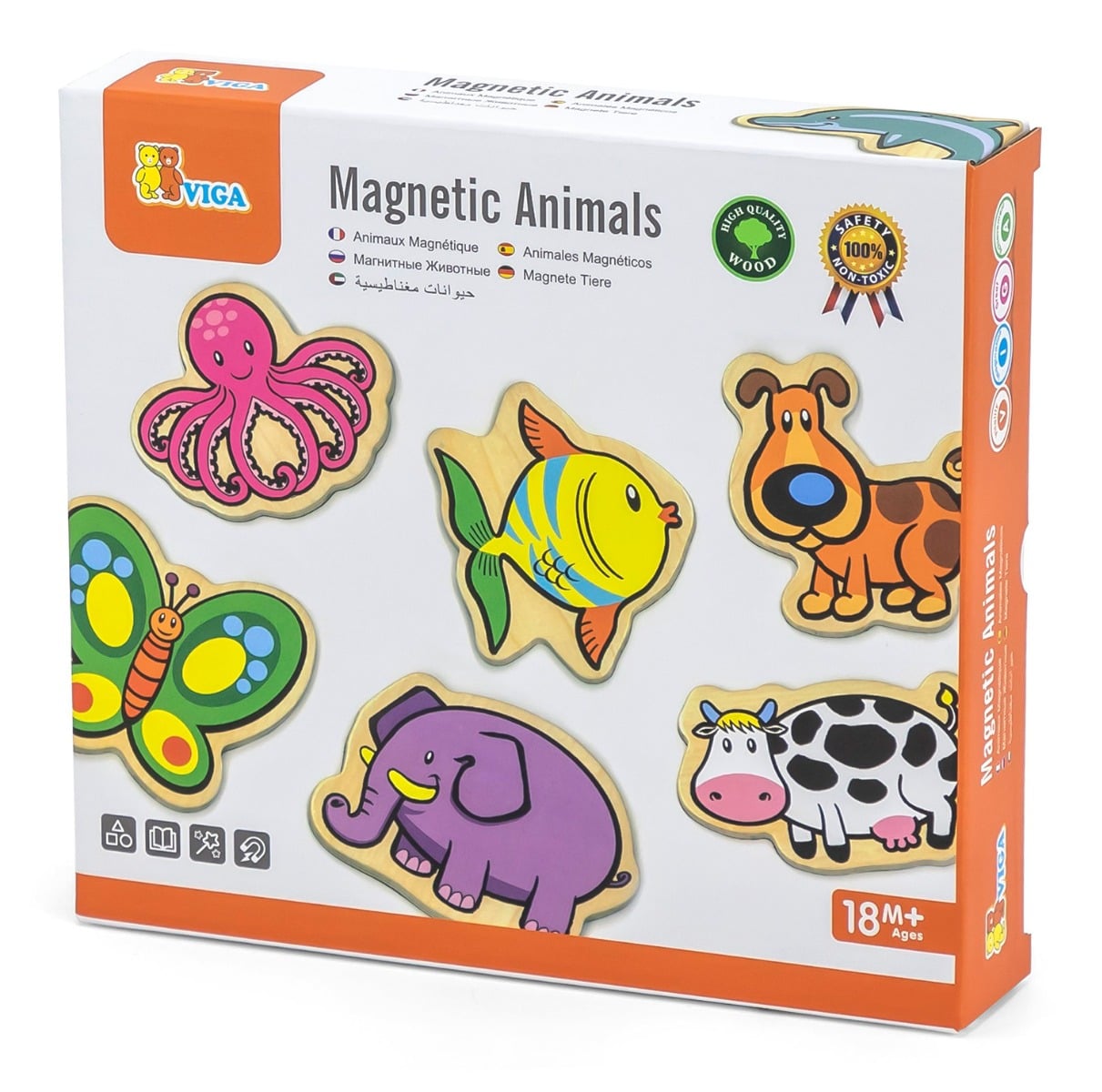 Set animale magnetice, din lemn, Viga
