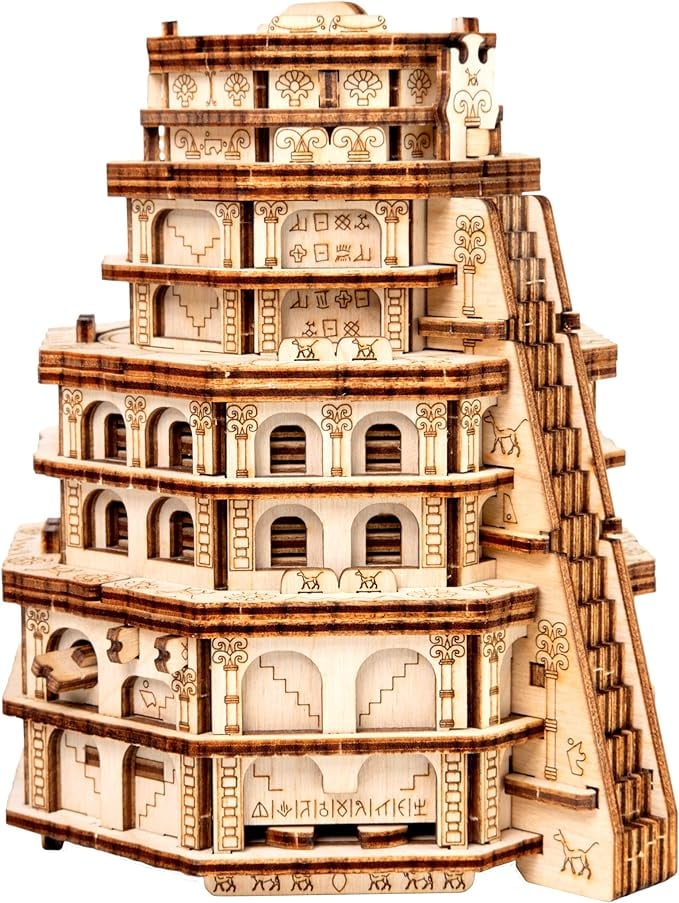 ESC WELT Quest Tower - 3D Puzzle cu compartiment SECRET - Joc de gandire pentru adulti si adolescenti - Lemn ecologic -
