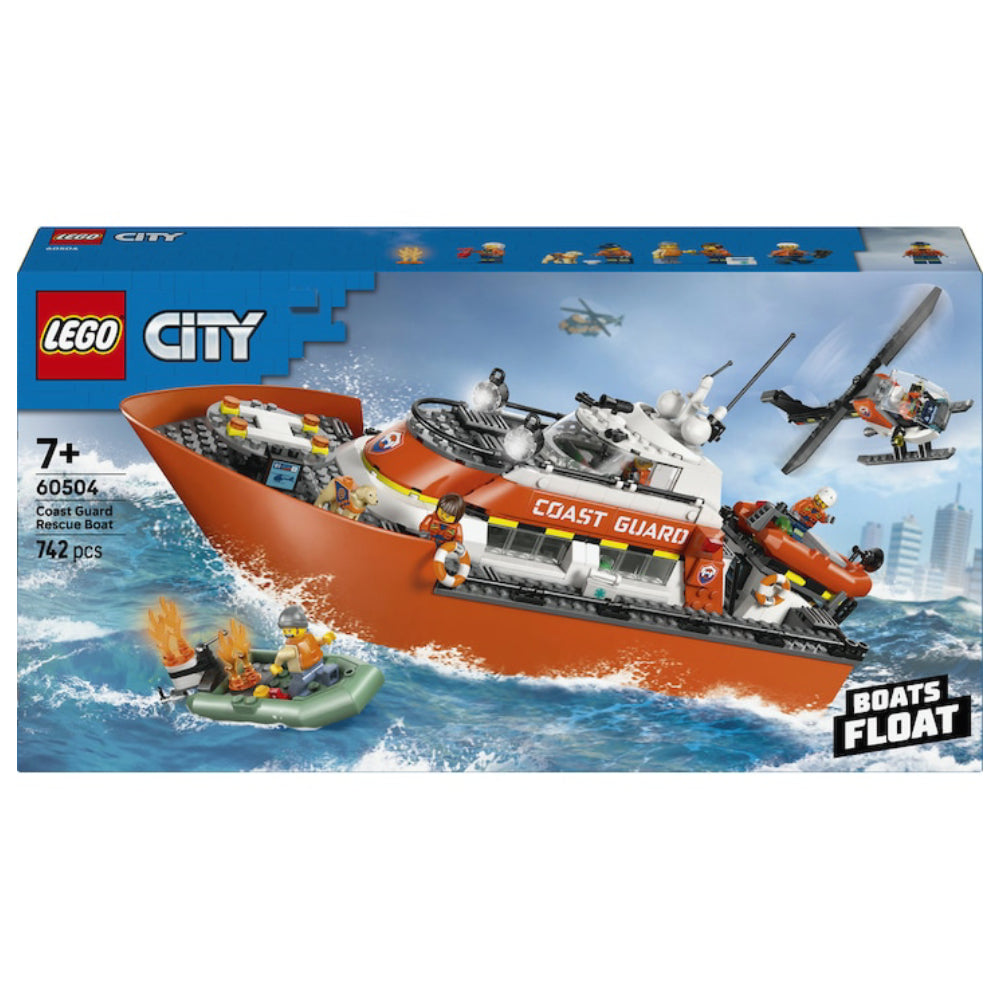 Lego City - Set Barca de salvare si elicopter ale Pazei de Coasta (60504)