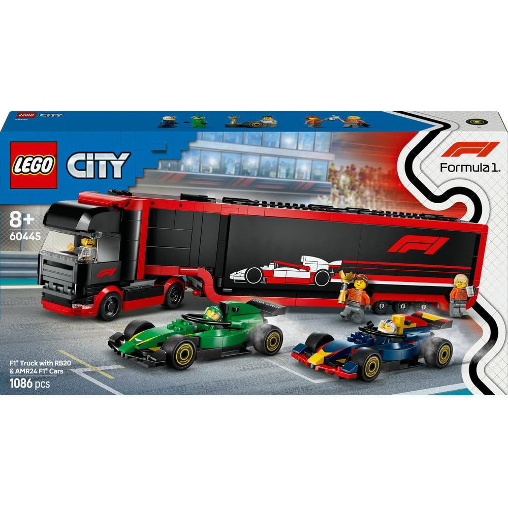 Lego City - Camion F1 cu masinile F1 RB20 si AMR24 60445