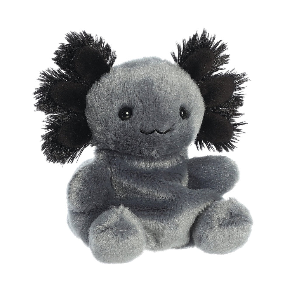 Jucarie de plus de tinut in palma Aurora Palm Pals - Axolotl negru, 13 cm