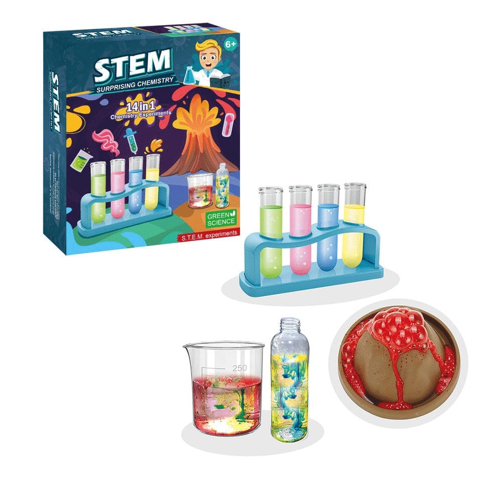 Joc Educativ STEM Kit Stiinta, 14 in 1, Experimente Chimice, + 6 Ani