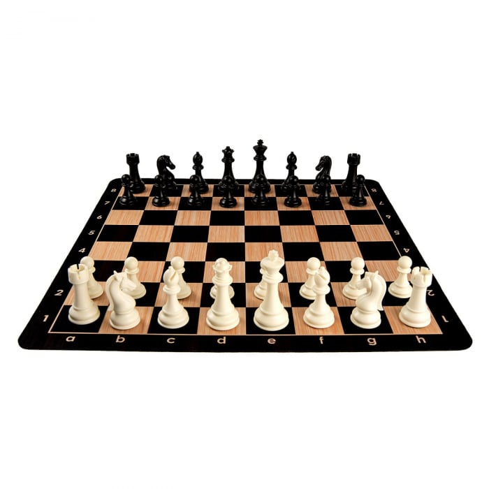 Combo set Club Pro: Tabla sah din mousepad+Piese de sah din plastic no. 6 Club Pro