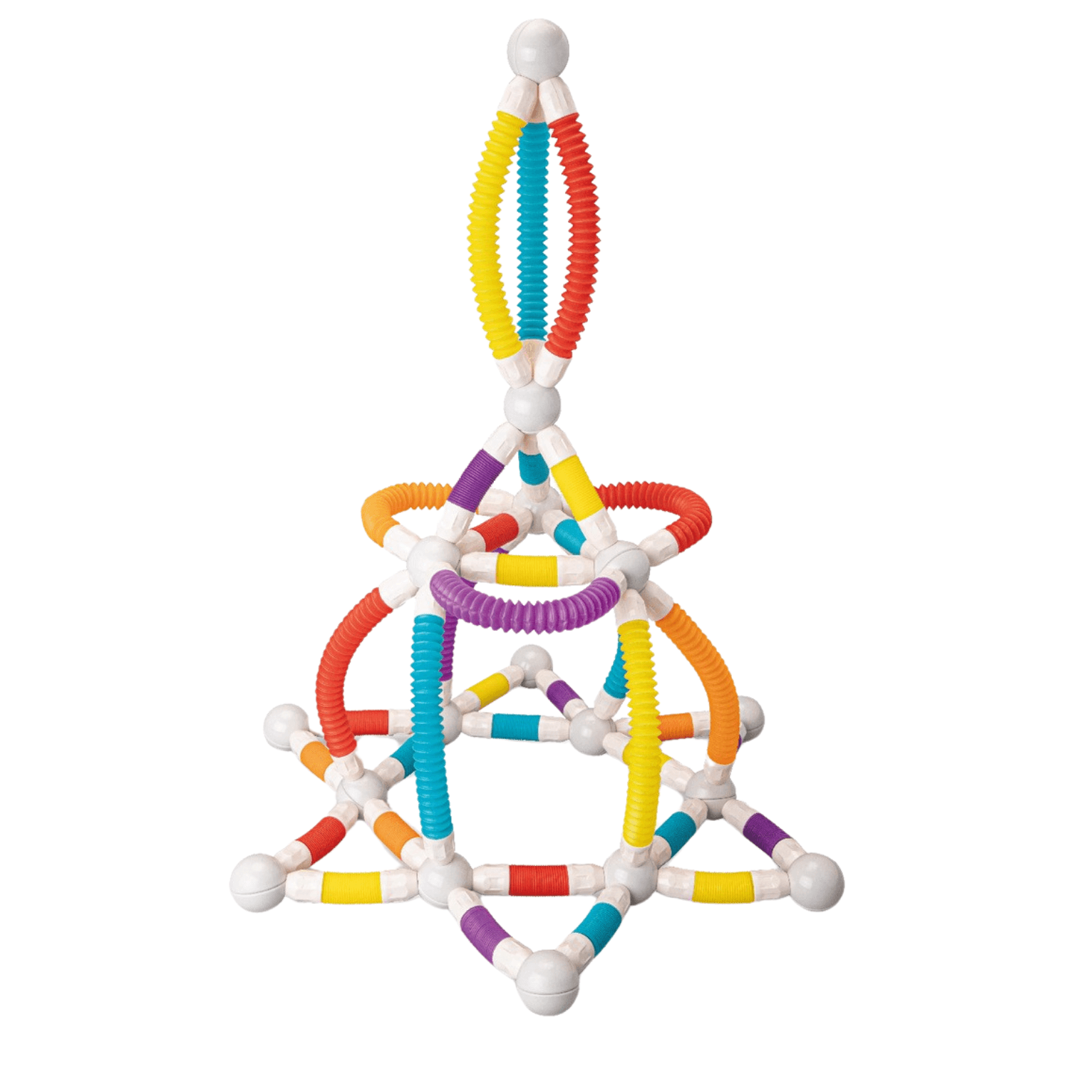 Set Construcție 3D Magnetic și Flexibil Ludiro, 66 Piese Telescopice, Jucărie STEM Educativă 3+ Ani