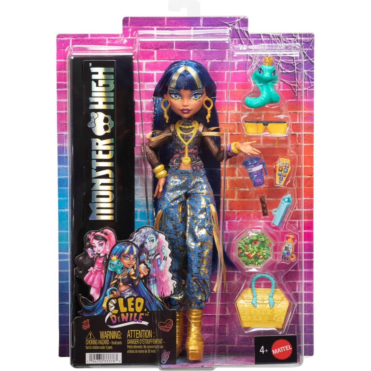 Papusa cu animal de companie, Monster High, Cleo De Nile si Hissette, JHK32