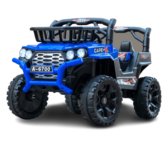 Masinuta electrica 4x4, pentru 2-4 ani, Kinderauto CAPE-X, 100W, 12V, scaun tapitat, culoare albastra
